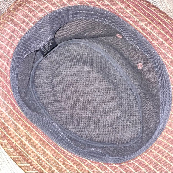🔥 3 for $15 🔥 Brown and beige pinstripe fedora M/L - Picture 5 of 9